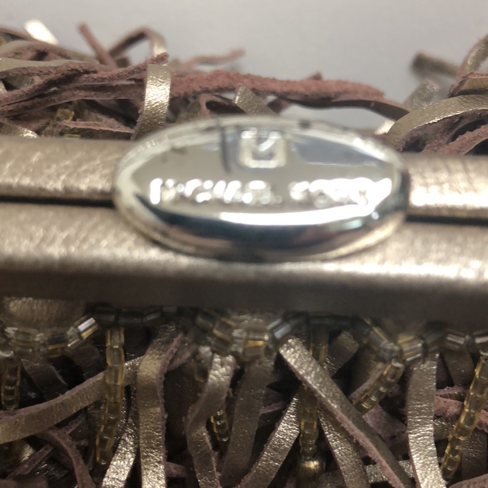 Michael kors bag. Soft metallic leather fringe and beads. With bag.authentic - Picture 4 of 12